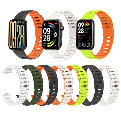 Nail Buckle Magnetic Two Color Silicone Watch Band, For Xiaomi Band 10 Pro / Redmi Watch 6 / 5