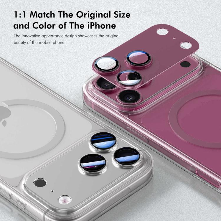 ENKAY Anti-reflection Camera Lens Frosted Armor Aluminium Alloy Tempered Glass Film, For iPhone 18 Pro, For iPhone 18 Pro Max