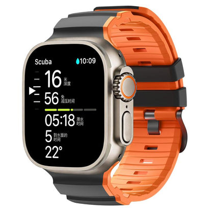 Trail Style Two Color Silicone Watch Band, For Apple Watch 46mm / 49mm / 45mm / 44mm
