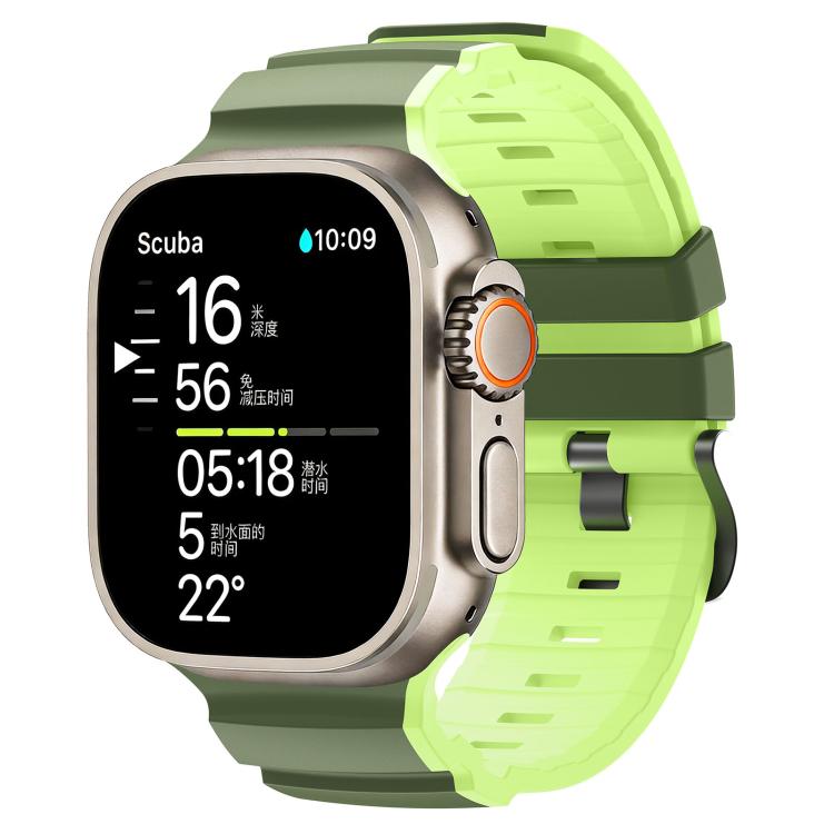 Trail Style Two Color Silicone Watch Band, For Apple Watch 46mm / 49mm / 45mm / 44mm