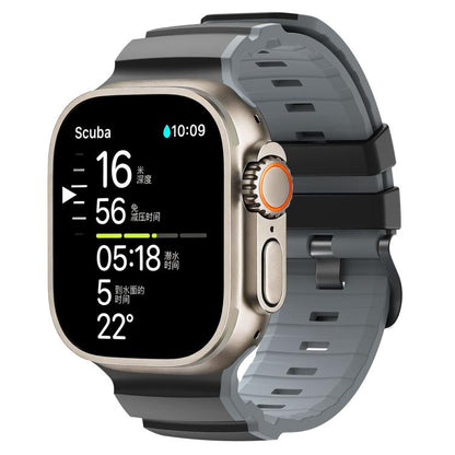 Trail Style Two Color Silicone Watch Band, For Apple Watch 46mm / 49mm / 45mm / 44mm