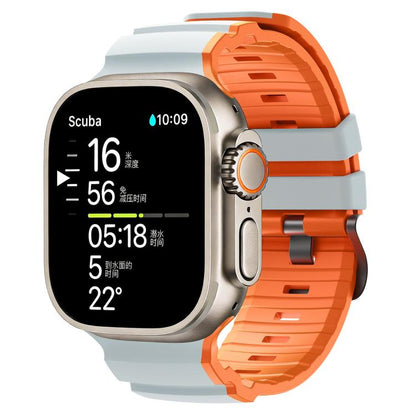 Trail Style Two Color Silicone Watch Band, For Apple Watch 46mm / 49mm / 45mm / 44mm