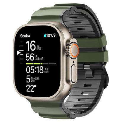 Trail Style Two Color Silicone Watch Band, For Apple Watch 46mm / 49mm / 45mm / 44mm