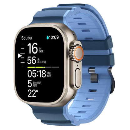 Trail Style Two Color Silicone Watch Band, For Apple Watch 46mm / 49mm / 45mm / 44mm