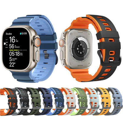Trail Style Two Color Silicone Watch Band, For Apple Watch 46mm / 49mm / 45mm / 44mm