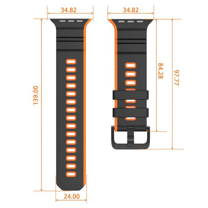 Trail Style Two Color Silicone Watch Band, For Apple Watch 46mm / 49mm / 45mm / 44mm