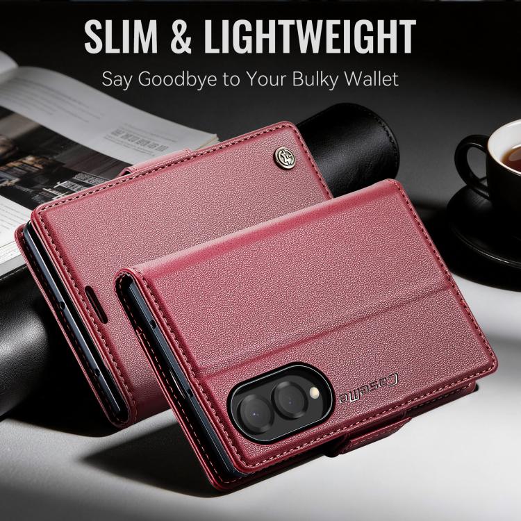 CaseMe 023 Butterfly Buckle Litchi Texture RFID Anti-theft Leather Phone Case, For Galaxy Z Fold8 5G, For Galaxy Z Fold8 Ultra 5G