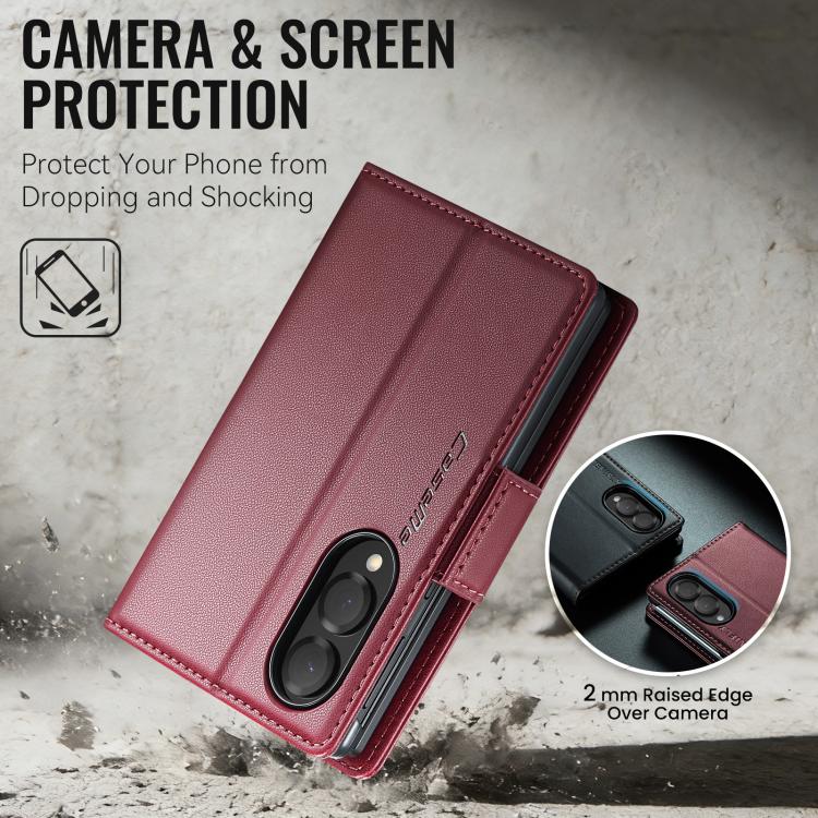 CaseMe 023 Butterfly Buckle Litchi Texture RFID Anti-theft Leather Phone Case, For Galaxy Z Fold8 5G, For Galaxy Z Fold8 Ultra 5G