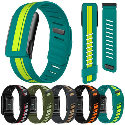 Black Bezel Resin Coating Two Color Silicone Watch Band, For WHOOP 5.0