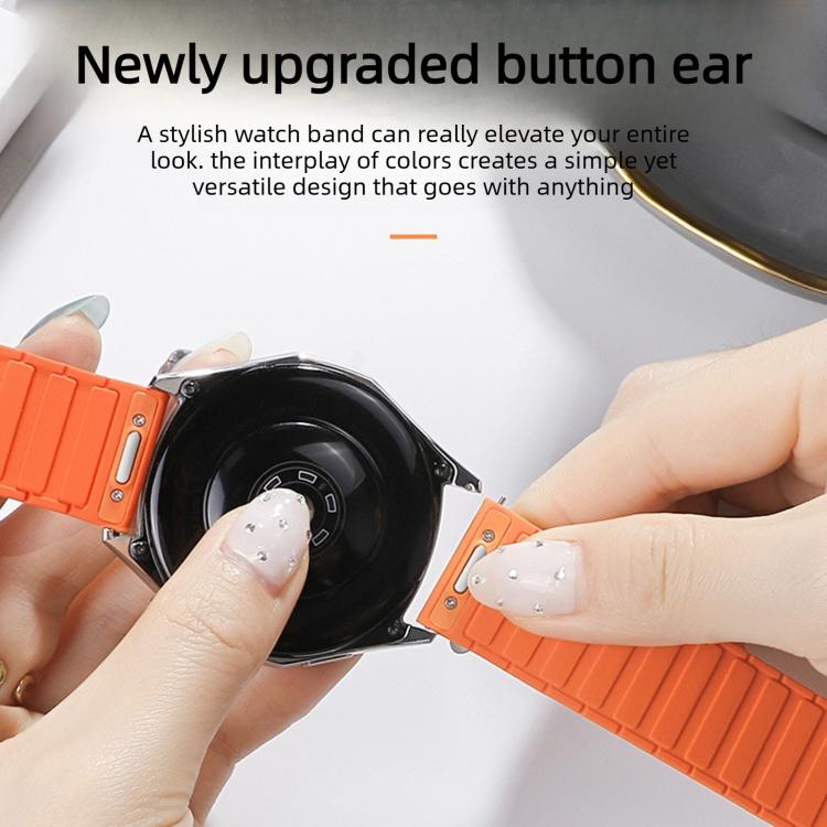 Press Button I-Shaped Magnetic Silicone Watch Band, 18mm, 20mm, 22mm