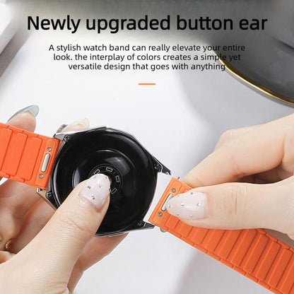 Press Button I-Shaped Magnetic Silicone Watch Band, 18mm, 20mm, 22mm