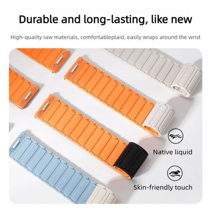 Press Button I-Shaped Magnetic Silicone Watch Band, 18mm, 20mm, 22mm