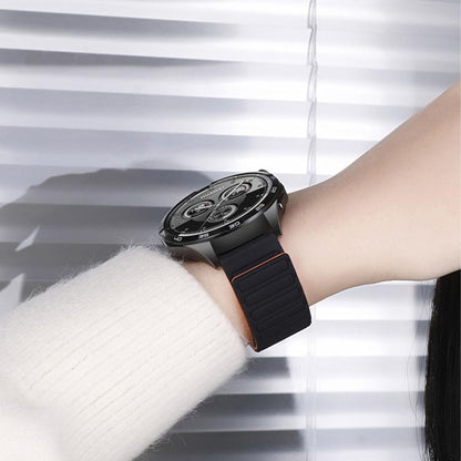 Press Button I-Shaped Magnetic Silicone Watch Band, 18mm, 20mm, 22mm
