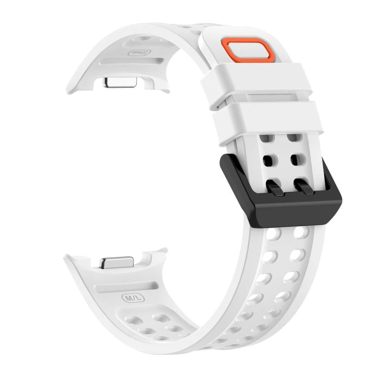 Solid Color Dual-Row Perforated Silicone Watch Band, For Galaxy Watch 9 / 8 / 8 Classic