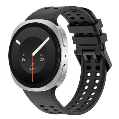 Solid Color Dual-Row Perforated Silicone Watch Band, For Galaxy Watch 9 / 8 / 8 Classic