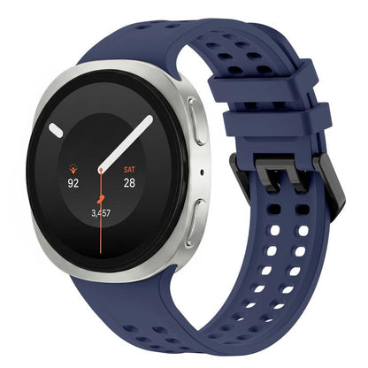 Solid Color Dual-Row Perforated Silicone Watch Band, For Galaxy Watch 9 / 8 / 8 Classic