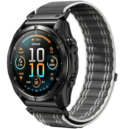 Wavy Patterned Nylon Woven Hook and Loop Fastener Watch Band, For Gamin 26mm, For Gamin 22mm