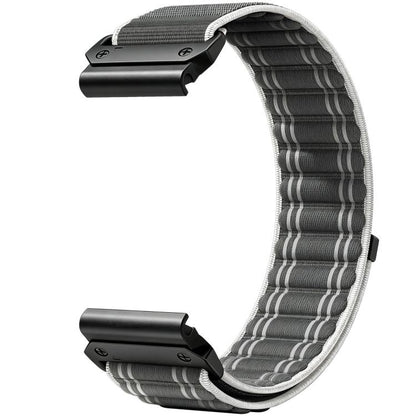 Wavy Patterned Nylon Woven Hook and Loop Fastener Watch Band, For Gamin 26mm, For Gamin 22mm