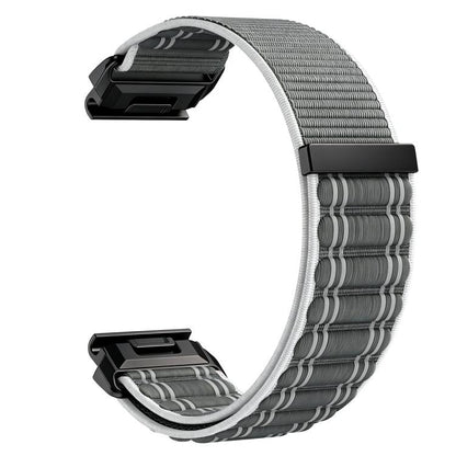 Wavy Patterned Nylon Woven Hook and Loop Fastener Watch Band, For Gamin 26mm, For Gamin 22mm