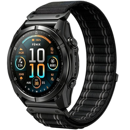Wavy Patterned Nylon Woven Hook and Loop Fastener Watch Band, For Gamin 26mm, For Gamin 22mm