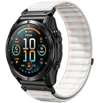Wavy Patterned Nylon Woven Hook and Loop Fastener Watch Band, For Gamin 26mm, For Gamin 22mm
