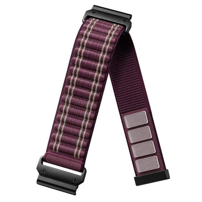 Wavy Patterned Nylon Woven Hook and Loop Fastener Watch Band, For Gamin 26mm, For Gamin 22mm