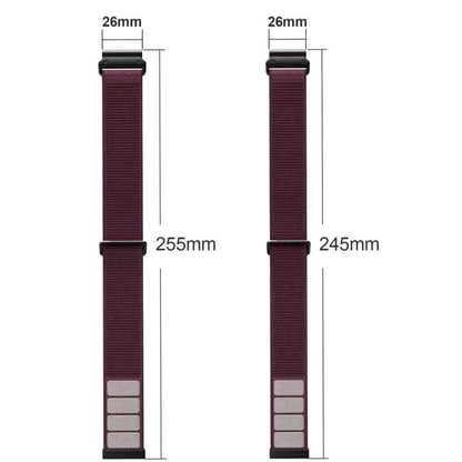 Wavy Patterned Nylon Woven Hook and Loop Fastener Watch Band, For Gamin 26mm, For Gamin 22mm
