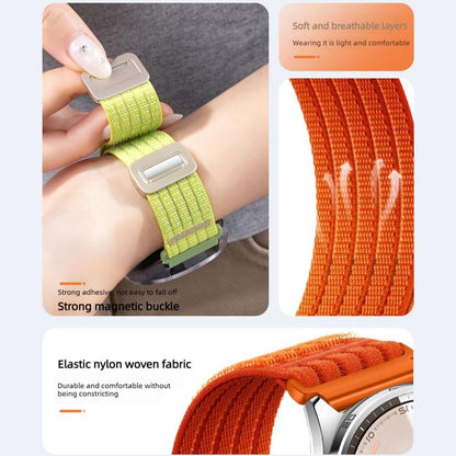 Magnetic Clasp Five-Link Breathable Nylon Watch Band, 22mm, 20mm, 18mm