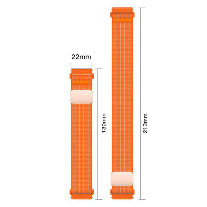 Magnetic Clasp Five-Link Breathable Nylon Watch Band, 22mm, 20mm, 18mm