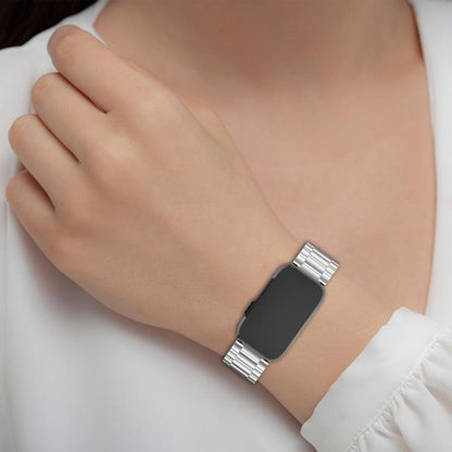 Three Beads Folding Buckle Stainless Steel Watch Band, For Garmin CIRQA Smart Band