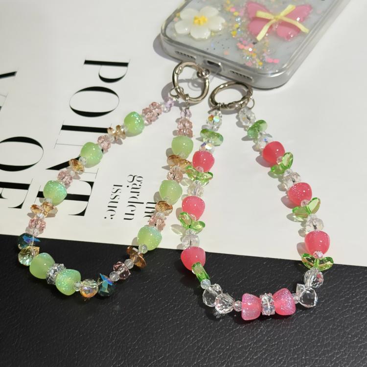 Vibrant Sweet Fruit?Style Phone Chain, Pink, Green
