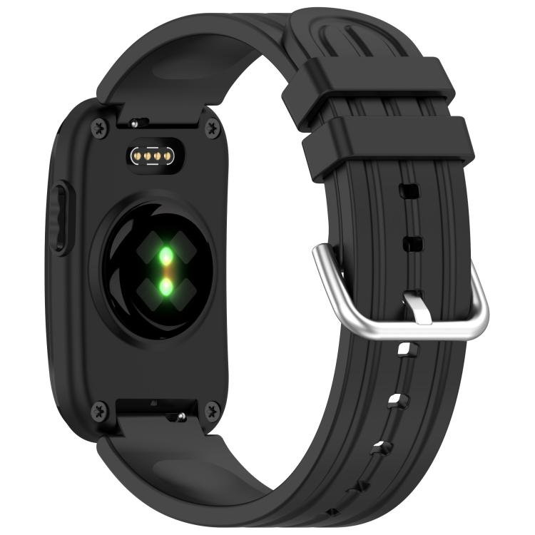 Pin Buckle Vertical-Striped Silicone Watch Band, For Garmin CIRQA Smart Band