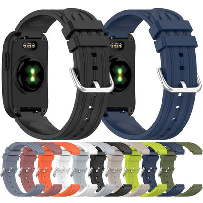 Pin Buckle Vertical-Striped Silicone Watch Band, For Garmin CIRQA Smart Band