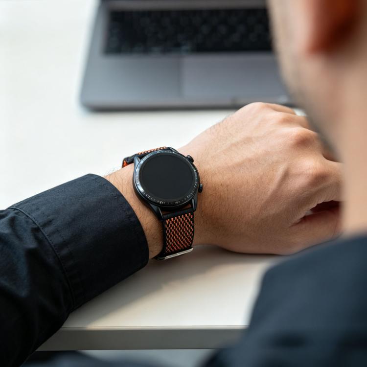 Seamless Design Knitted Nylon Watch Band, 22mm
