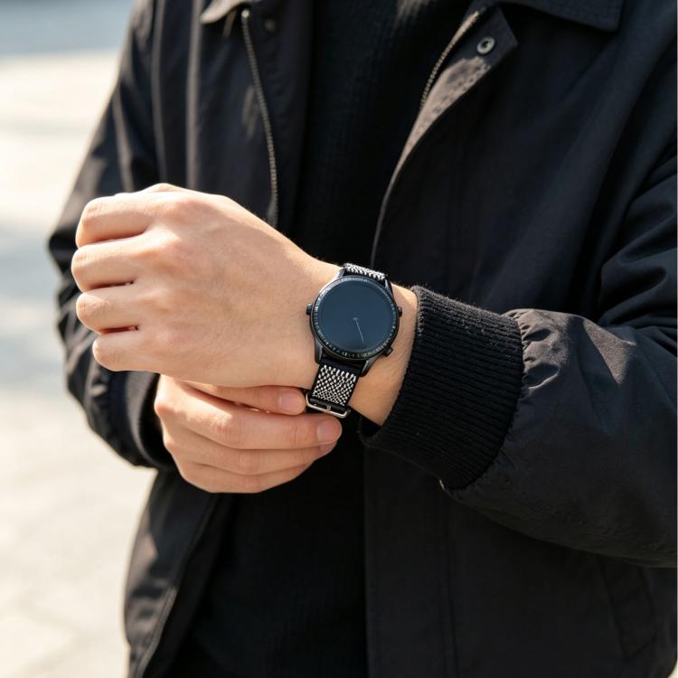 Seamless Design Knitted Nylon Watch Band, 22mm