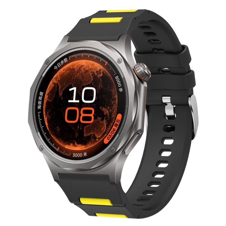 Pin Buckle Two Color Silicone Watch Band, 22mm
