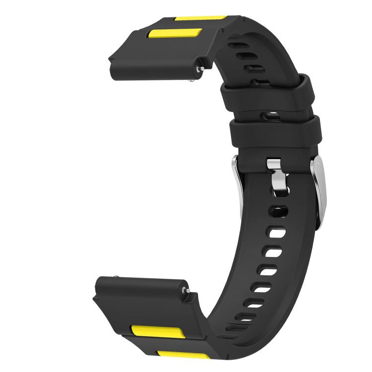 Pin Buckle Two Color Silicone Watch Band, 22mm