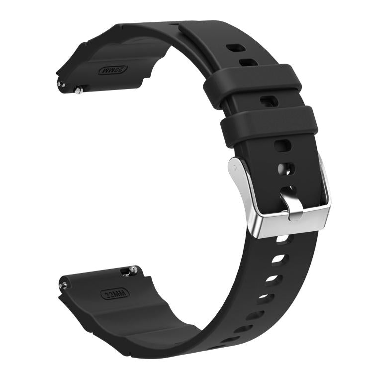 Pin Buckle Two Color Silicone Watch Band, 22mm
