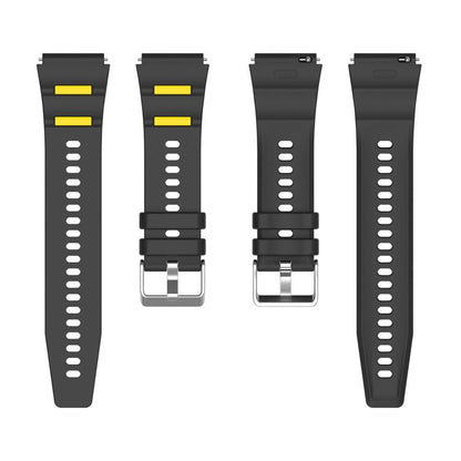 Pin Buckle Two Color Silicone Watch Band, 22mm