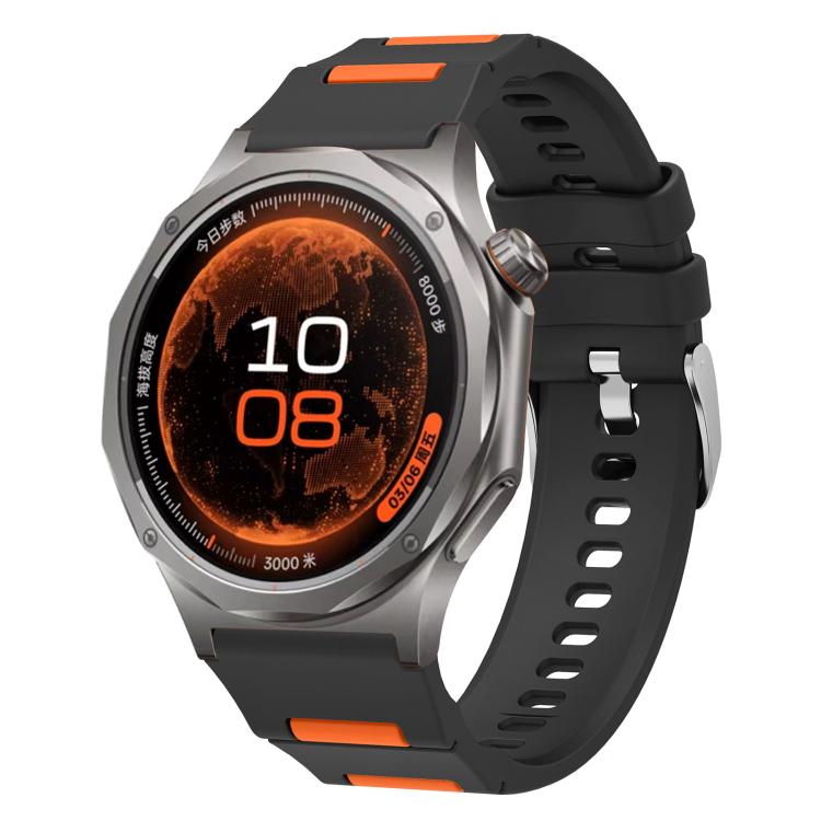 Pin Buckle Two Color Silicone Watch Band, 22mm