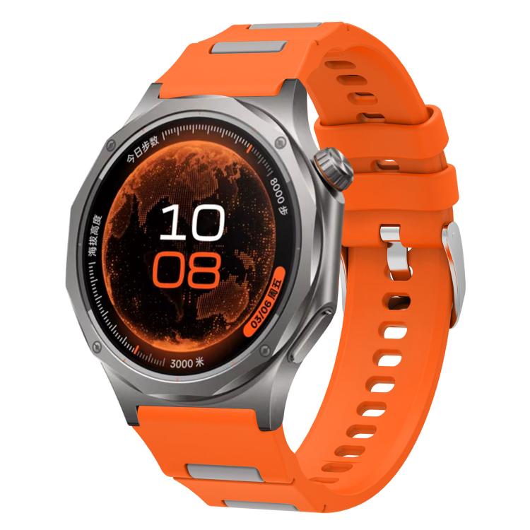 Pin Buckle Two Color Silicone Watch Band, 22mm