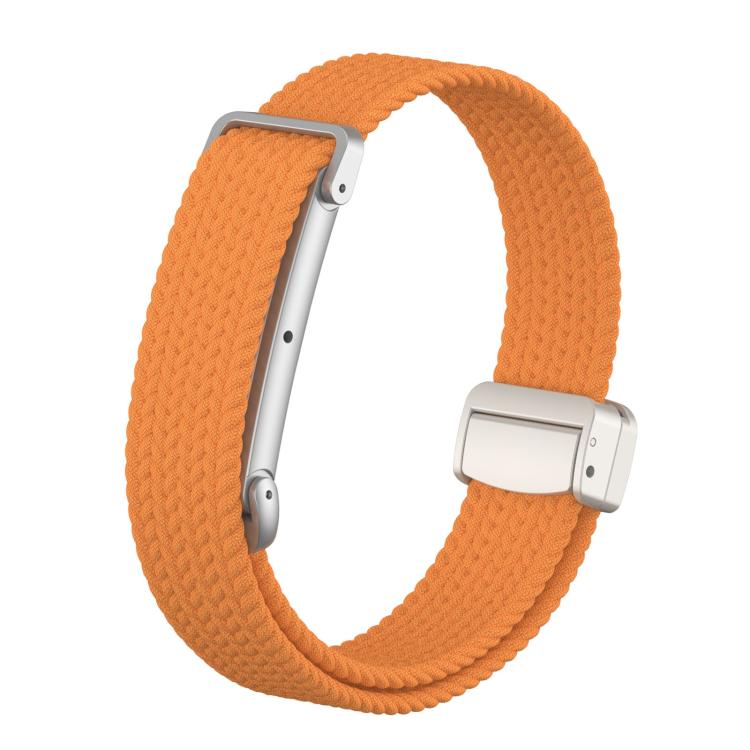 Metal Case Hybrid Magnetic Clasp Elastic Woven Nylon Watch Band, For Google Fitbit Air