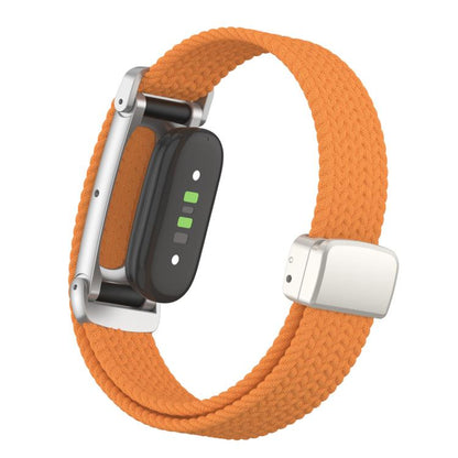 Metal Case Hybrid Magnetic Clasp Elastic Woven Nylon Watch Band, For Google Fitbit Air