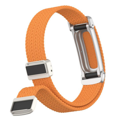 Metal Case Hybrid Magnetic Clasp Elastic Woven Nylon Watch Band, For Google Fitbit Air