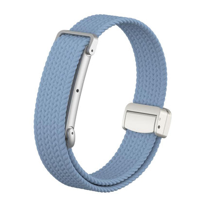 Metal Case Hybrid Magnetic Clasp Elastic Woven Nylon Watch Band, For Google Fitbit Air
