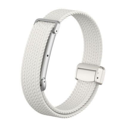 Metal Case Hybrid Magnetic Clasp Elastic Woven Nylon Watch Band, For Google Fitbit Air