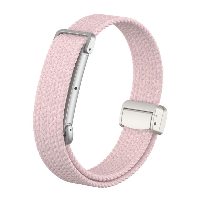 Metal Case Hybrid Magnetic Clasp Elastic Woven Nylon Watch Band, For Google Fitbit Air