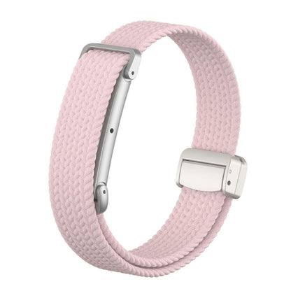 Metal Case Hybrid Magnetic Clasp Elastic Woven Nylon Watch Band, For Google Fitbit Air