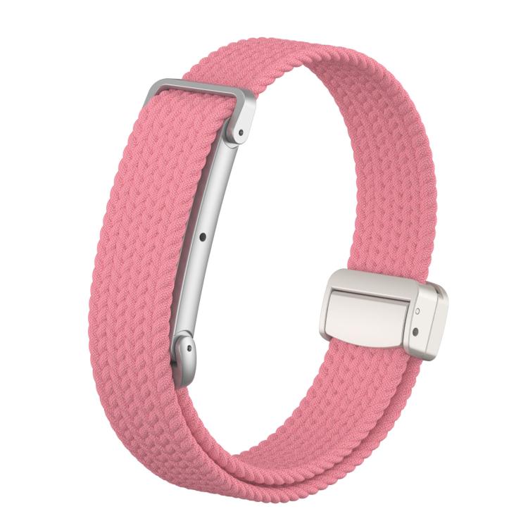 Metal Case Hybrid Magnetic Clasp Elastic Woven Nylon Watch Band, For Google Fitbit Air