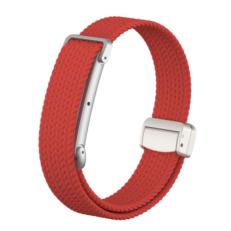 Metal Case Hybrid Magnetic Clasp Elastic Woven Nylon Watch Band, For Google Fitbit Air